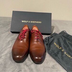 Wolf and Shepherd Dress Shoes Mens 11 Maple Clafskin Brown Closer Cap Toe